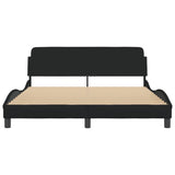 Bed Frame "Dover" Black 152x203 cm Queen Fabric