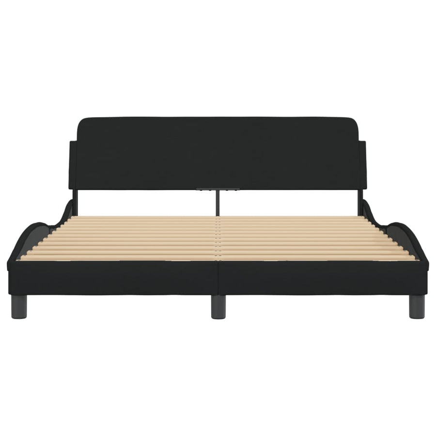 Bed Frame "Dover" Black 152x203 cm Queen Fabric