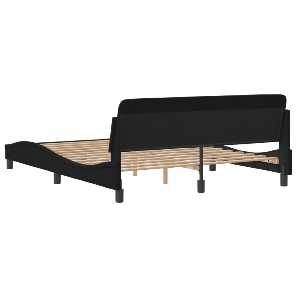 Bed Frame "Dover" Black 152x203 cm Queen Fabric