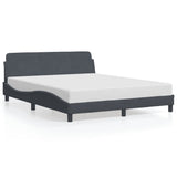 Bed Frame "Dover" Dark Grey 152x203 cm Queen Velvet