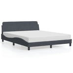 Bed Frame "Dover" Dark Grey 152x203 cm Queen Velvet