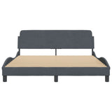 Bed Frame "Dover" Dark Grey 152x203 cm Queen Velvet