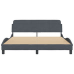 Bed Frame "Dover" Dark Grey 152x203 cm Queen Velvet
