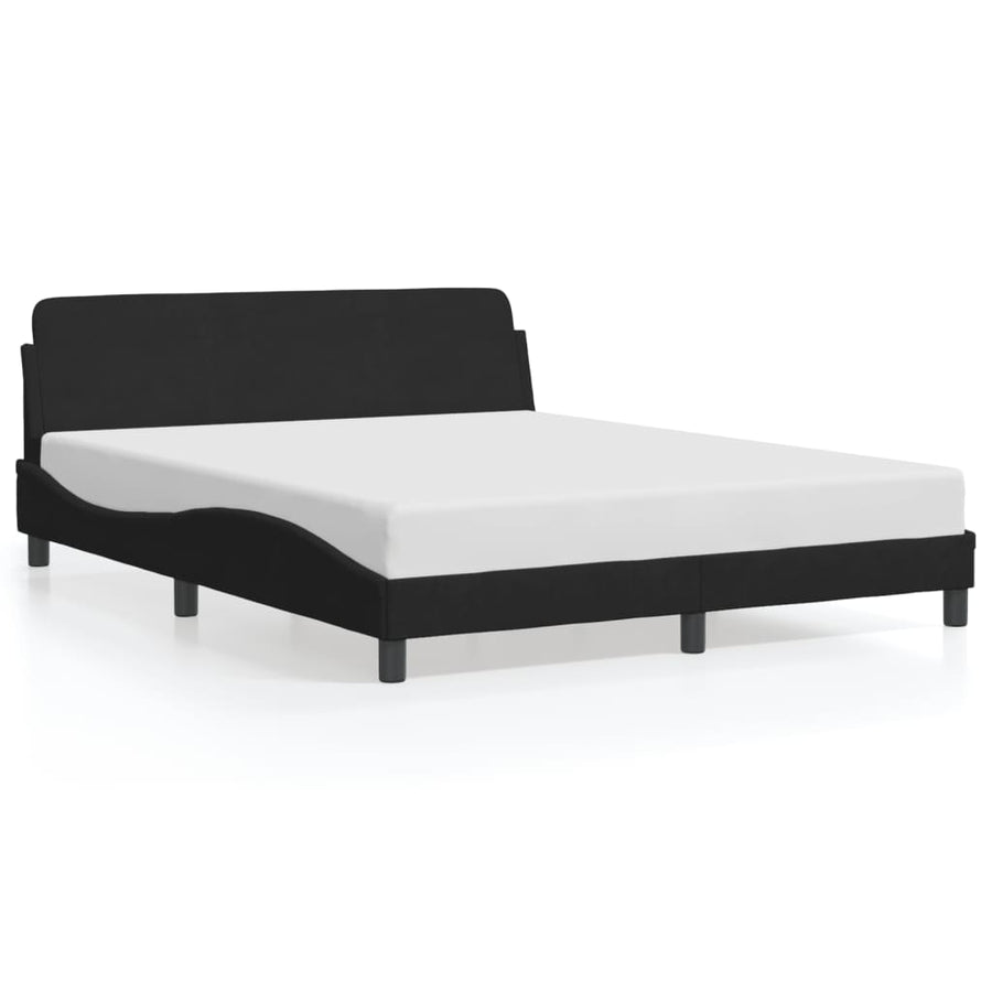 Bed Frame "Dover" Black 152x203 cm Queen Velvet