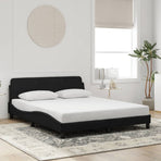 Bed Frame "Dover" Black 152x203 cm Queen Velvet