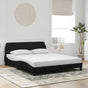Bed Frame "Dover" Black 152x203 cm Queen Velvet