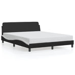 Bed Frame "Dover" Black and White 152x203 cm Queen Faux Leather