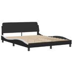 Bed Frame "Dover" Black and White 152x203 cm Queen Faux Leather