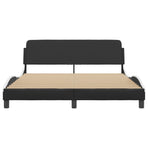 Bed Frame "Dover" Black and White 152x203 cm Queen Faux Leather