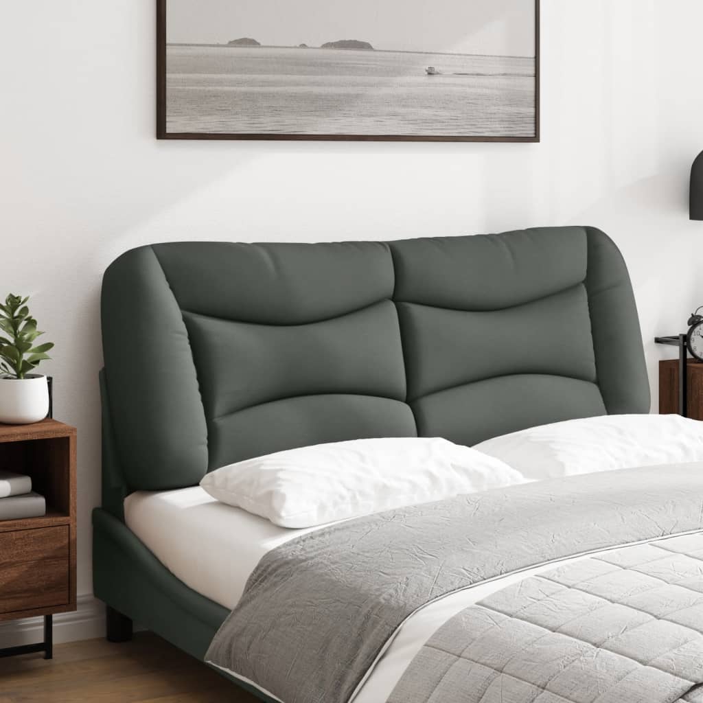 Headboard Cushion "Hvar" Dark Grey 137 cm Double Fabric