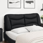 Headboard Cushion "Hvar" Black 137 cm Faux Leather