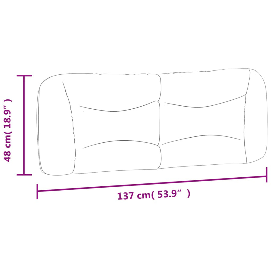 Headboard Cushion "Hvar" Black 137 cm Faux Leather