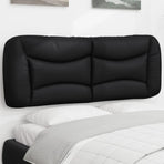 Headboard Cushion "Hvar" Black 137 cm Faux Leather