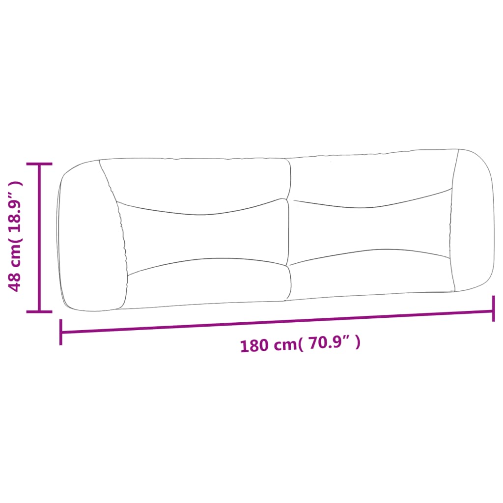 Headboard Cushion "Hvar" Dark Grey 180 cm Fabric
