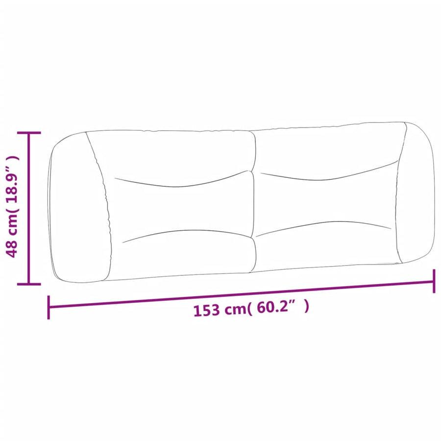 Headboard Cushion "Hvar" Dark Grey 153 cm Fabric