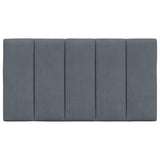 Headboard Cushion "Hanko" Dark Grey 90 cm Velvet