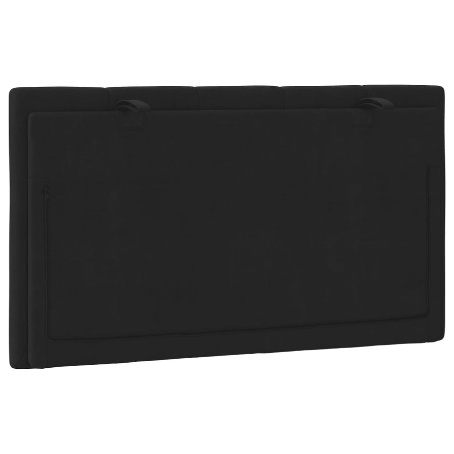 Headboard Cushion "Hanko" Black 90 cm Velvet