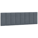 Headboard Cushion "Hanko" Dark Grey 153 cm Velvet