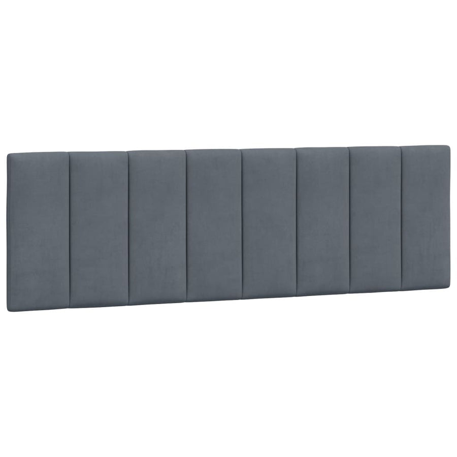 Headboard Cushion "Hanko" Dark Grey 153 cm Velvet