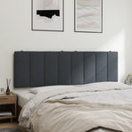 Headboard Cushion "Hanko" Dark Grey 153 cm Velvet