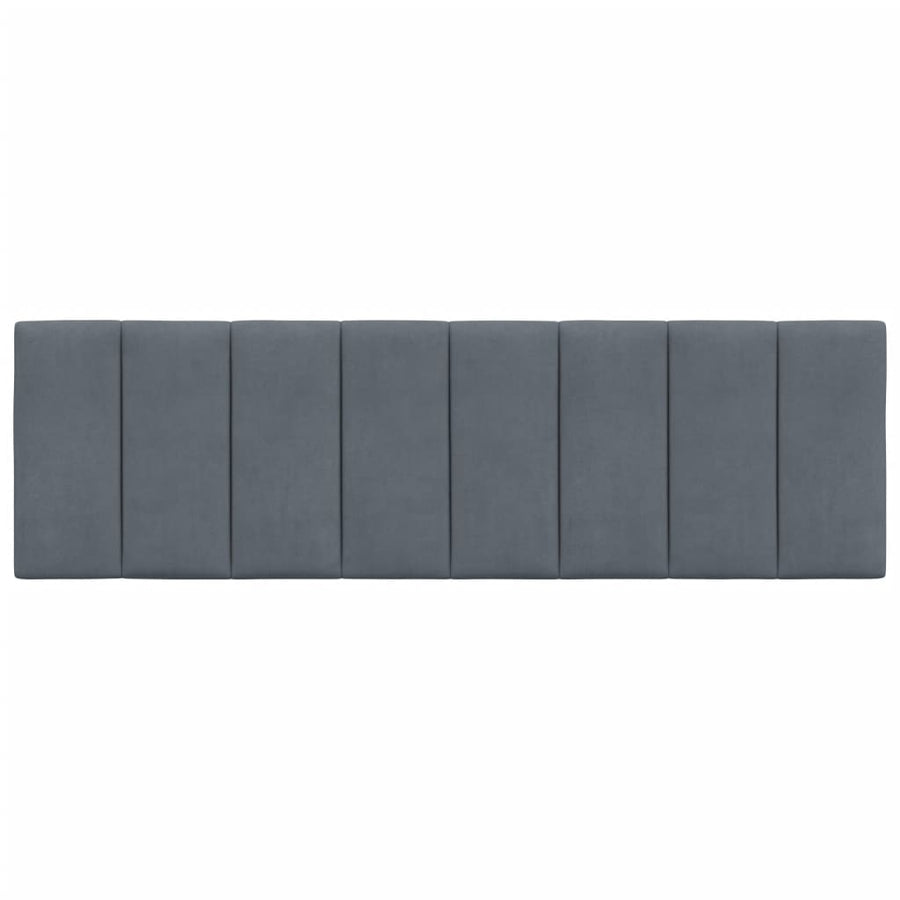 Headboard Cushion "Hanko" Dark Grey 153 cm Velvet