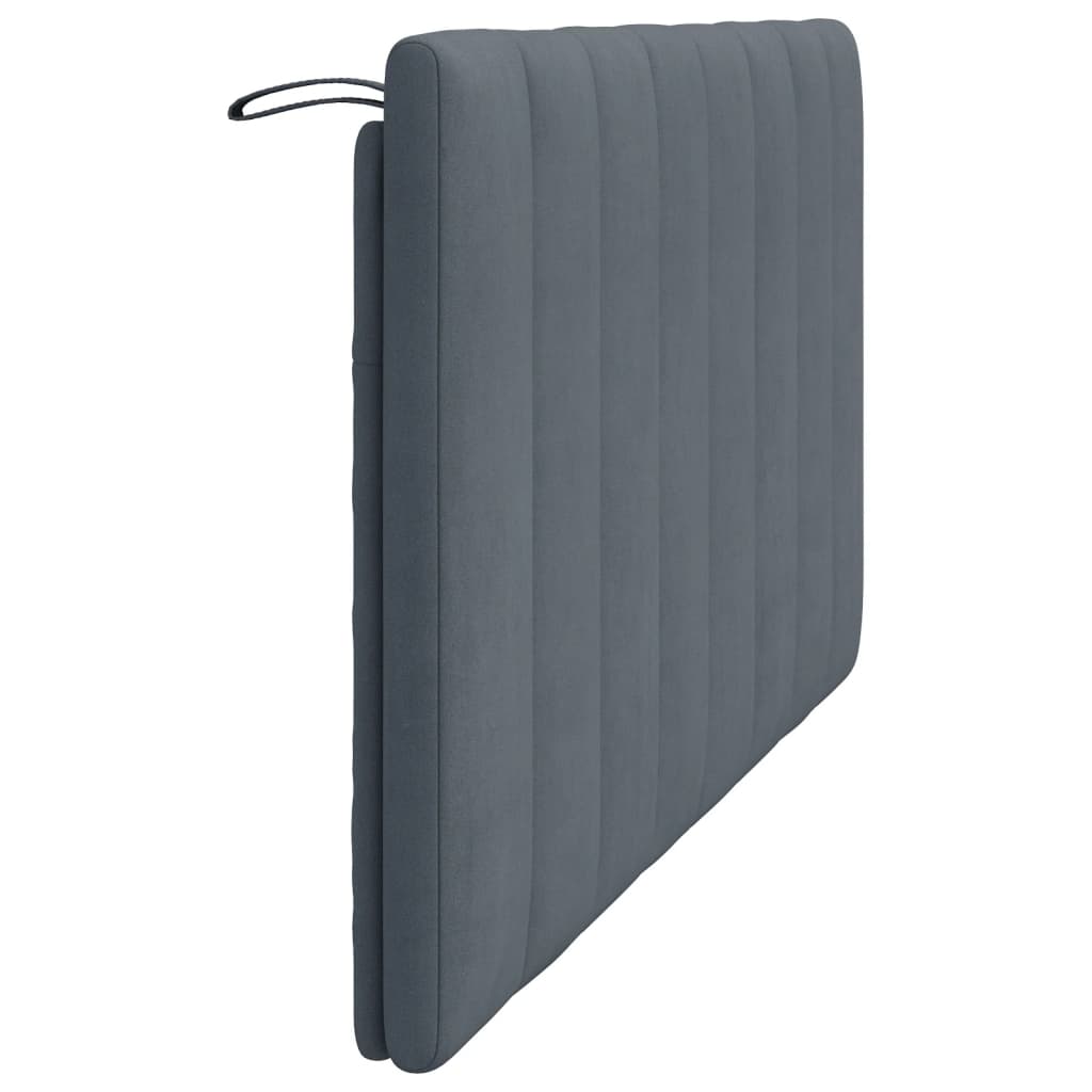 Headboard Cushion "Hanko" Dark Grey 153 cm Velvet