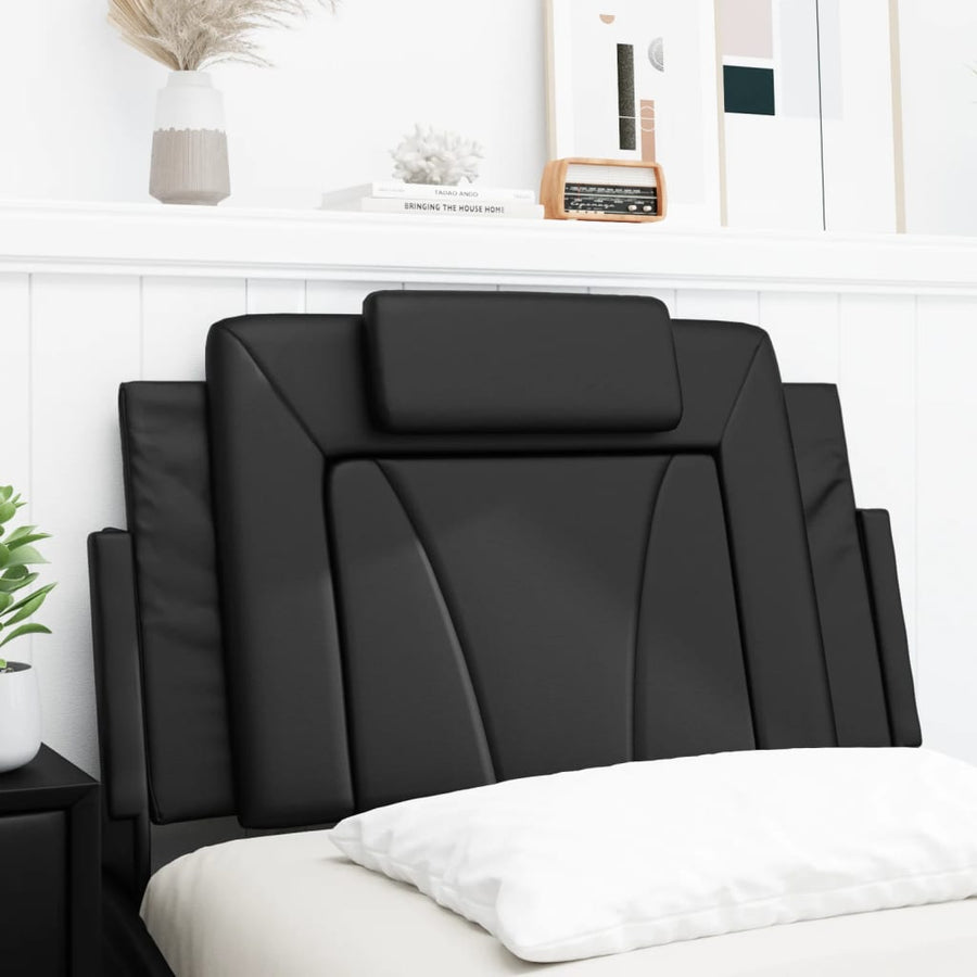 Headboard Cushion "Viana" Black 90 cm Faux Leather