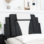 Headboard Cushion "Viana" Black and White 90 cm Faux Leather