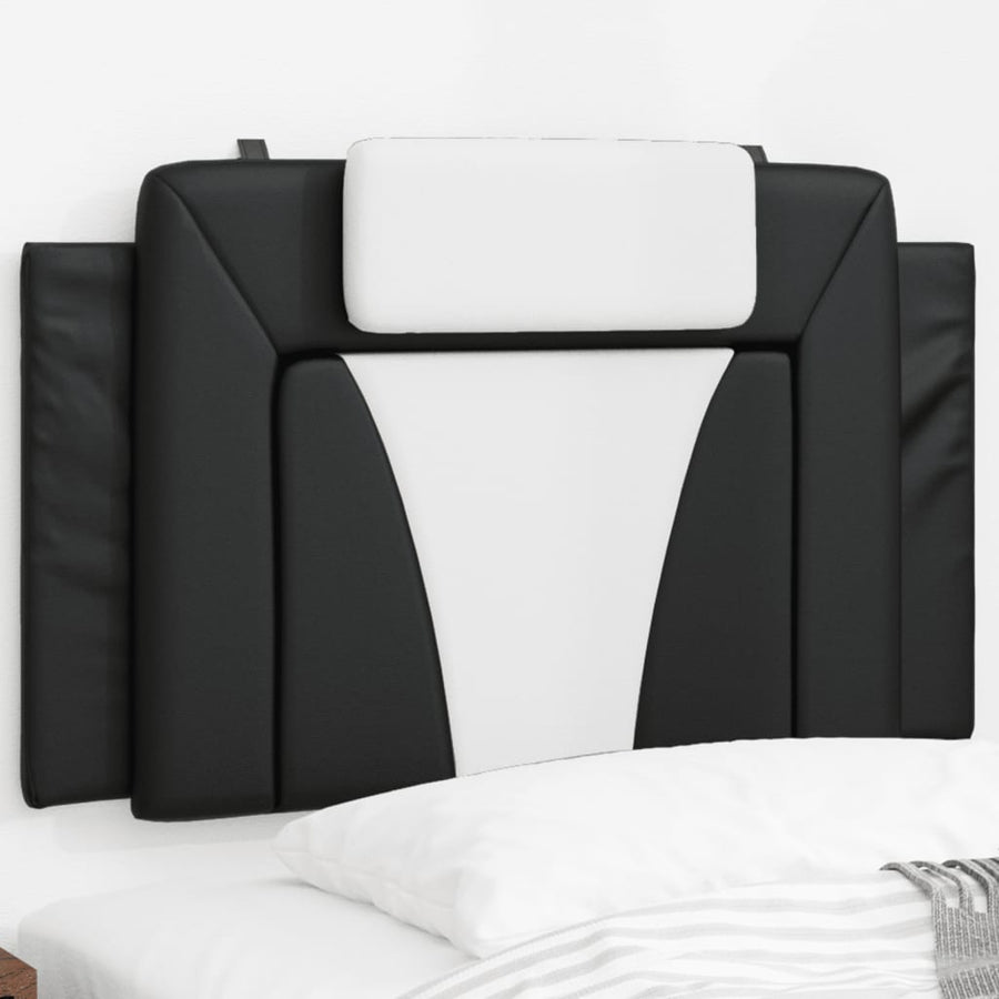 Headboard Cushion "Viana" Black and White 90 cm Faux Leather