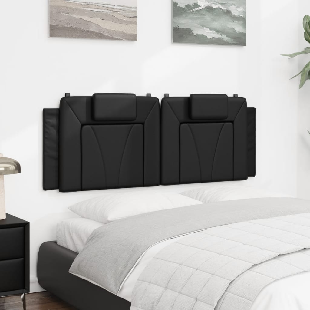 Headboard Cushion "Viana" Black 137 cm Double Faux Leather