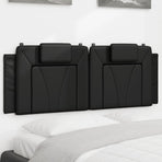 Headboard Cushion "Viana" Black 137 cm Faux Leather