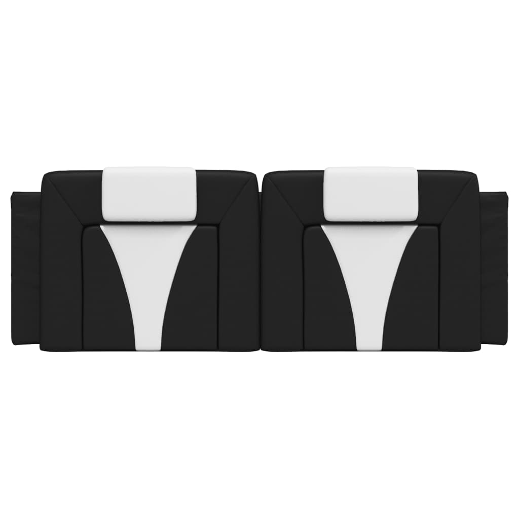 Headboard Cushion "Viana" Black and White 137 cm Double Faux Leather