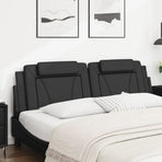 Headboard Cushion "Viana" Black 180 cm Faux Leather