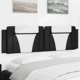 Headboard Cushion "Viana" Black and White 180 cm Faux Leather