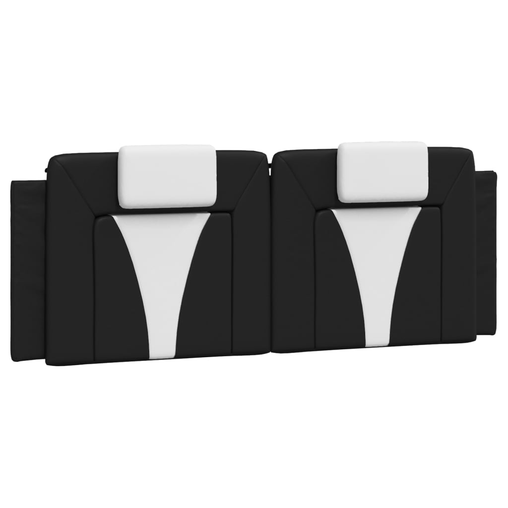 Headboard Cushion "Viana" Black and White 153 cm Faux Leather