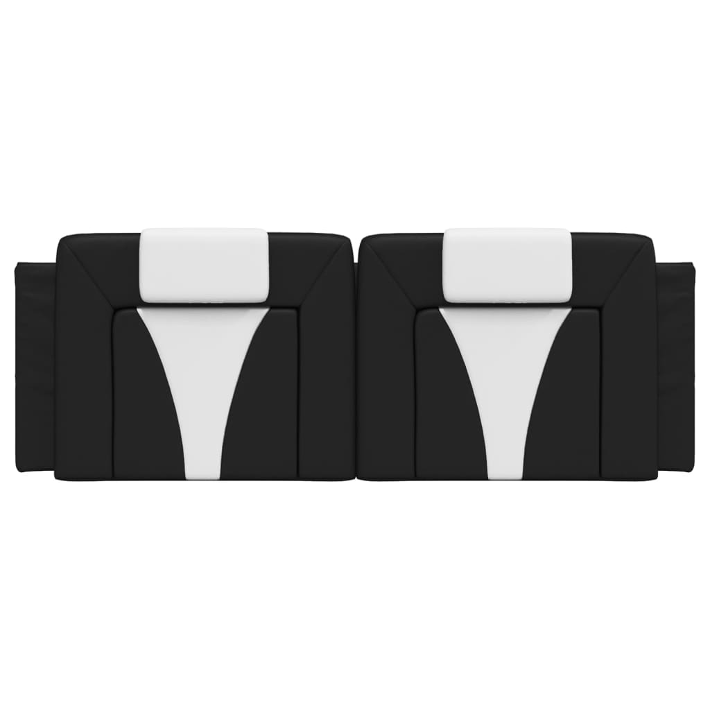 Headboard Cushion "Viana" Black and White 153 cm Faux Leather