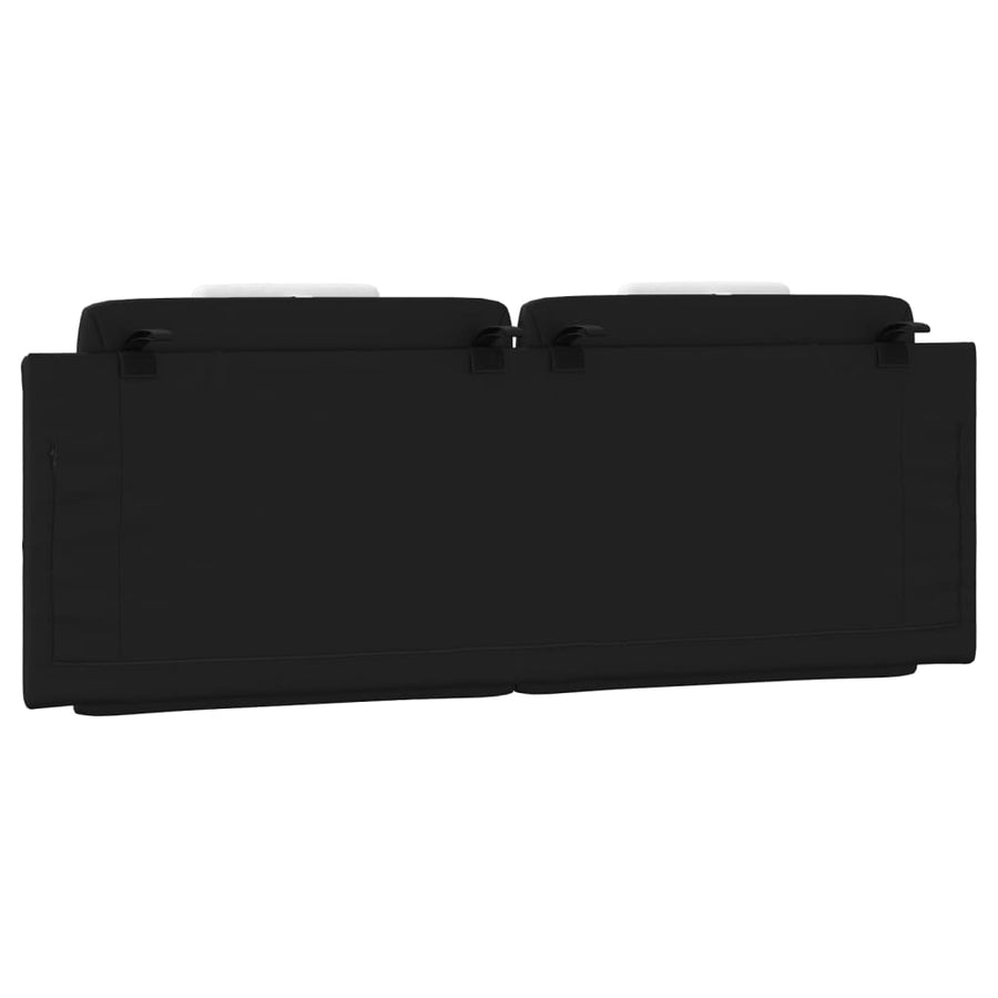 Headboard Cushion "Viana" Black and White 153 cm Faux Leather