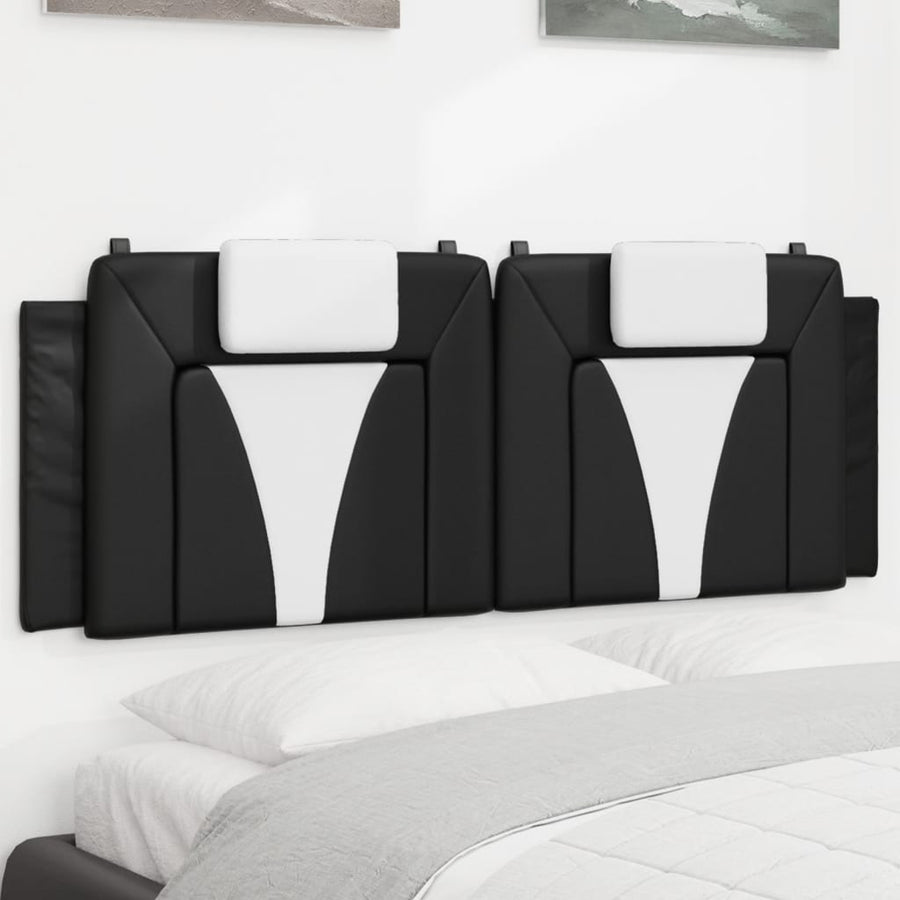 Headboard Cushion "Viana" Black and White 153 cm Faux Leather
