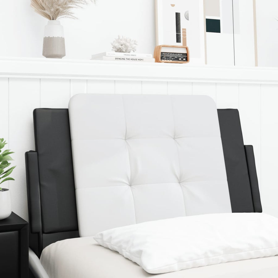 Headboard Cushion "Zadar" Black and White 90 cm Faux Leather