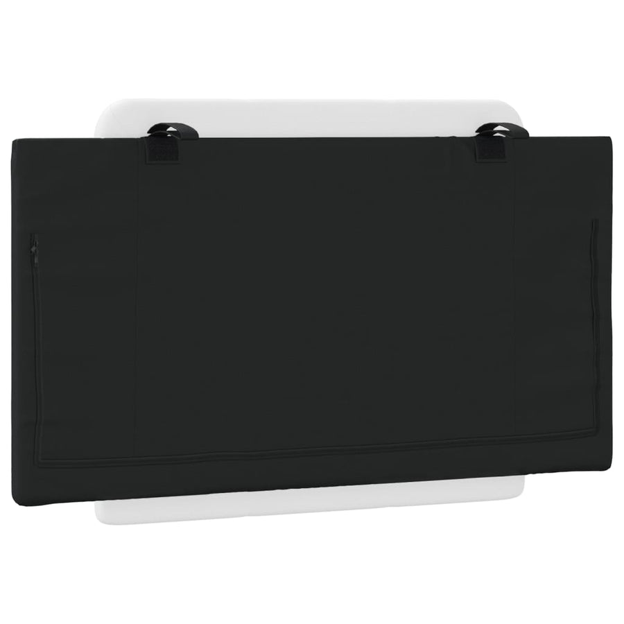 Headboard Cushion "Zadar" Black and White 90 cm Faux Leather