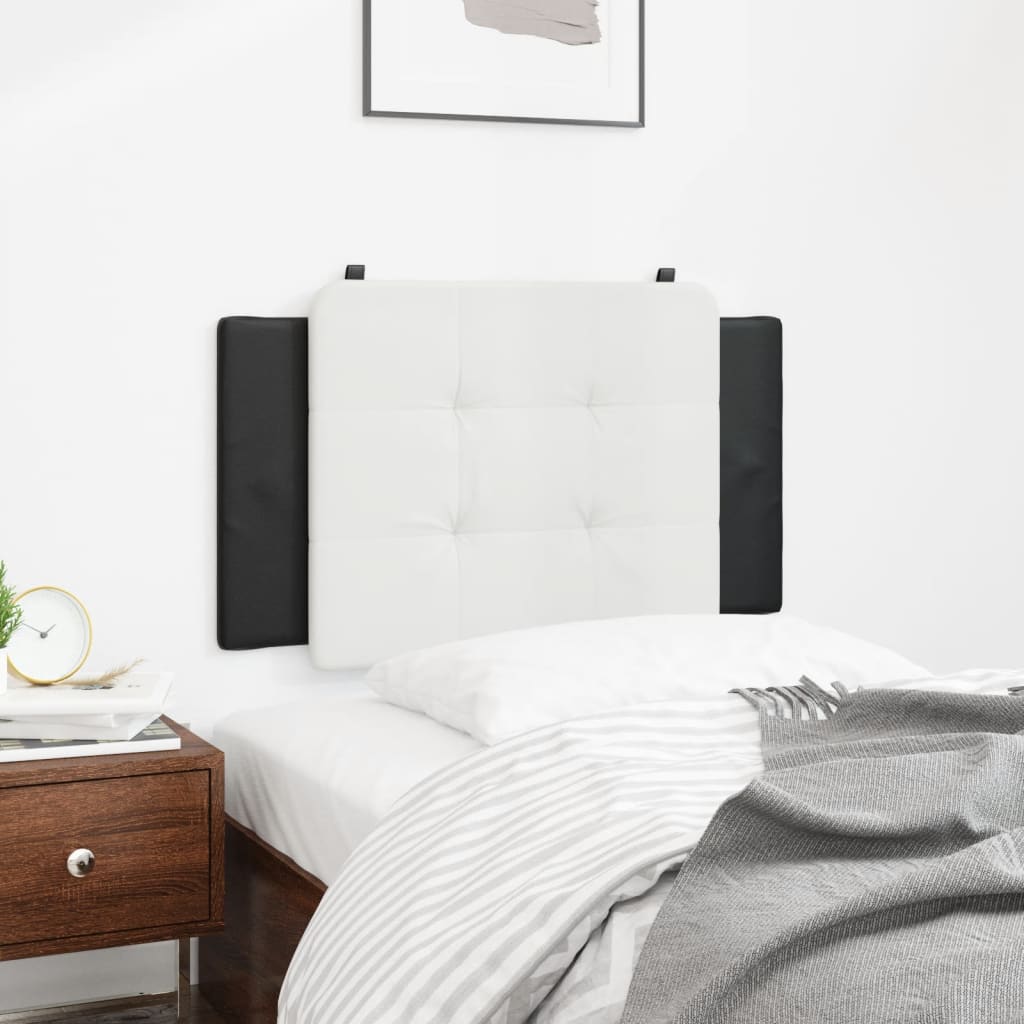 Headboard Cushion "Zadar" Black and White 90 cm Faux Leather