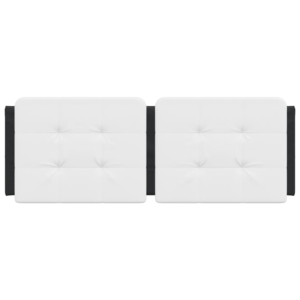 Headboard Cushion "Zadar" Black and White 137 cm Double Faux Leather