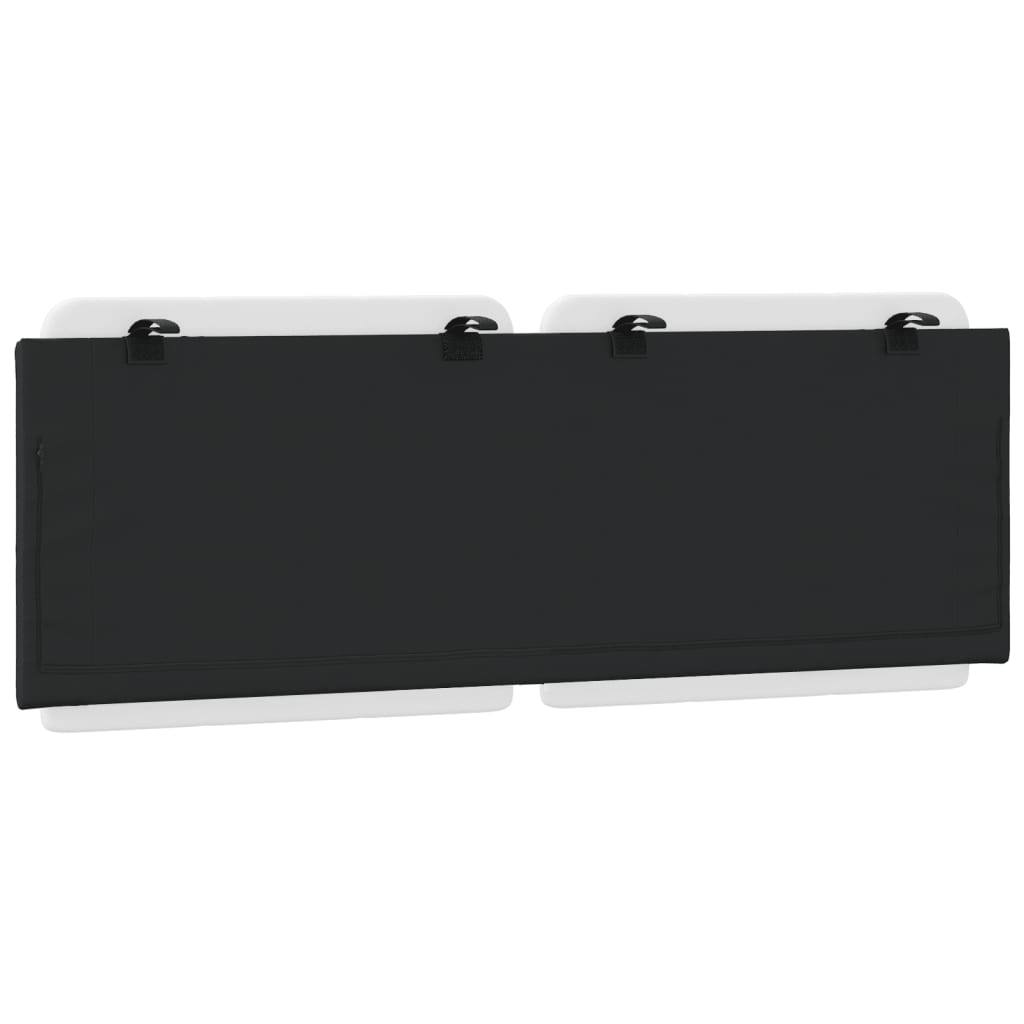 Headboard Cushion "Zadar" Black and White 137 cm Double Faux Leather