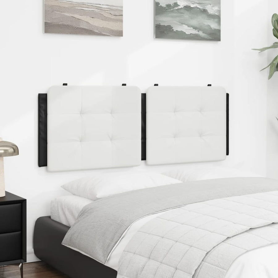 Headboard Cushion "Zadar" Black and White 137 cm Faux Leather