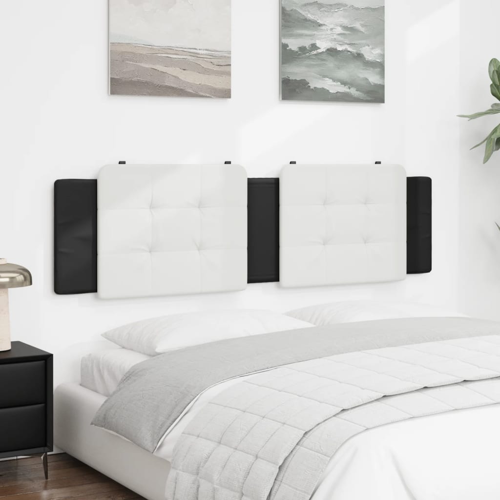 Headboard Cushion "Zadar" Black and White 180 cm Faux Leather