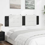 Headboard Cushion "Zadar" Black and White 180 cm Faux Leather