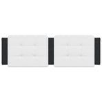 Headboard Cushion "Zadar" Black and White 153 cm Faux Leather