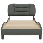 Bed Frame without Mattress "Hvar" Dark Grey 90x190 cm Fabric