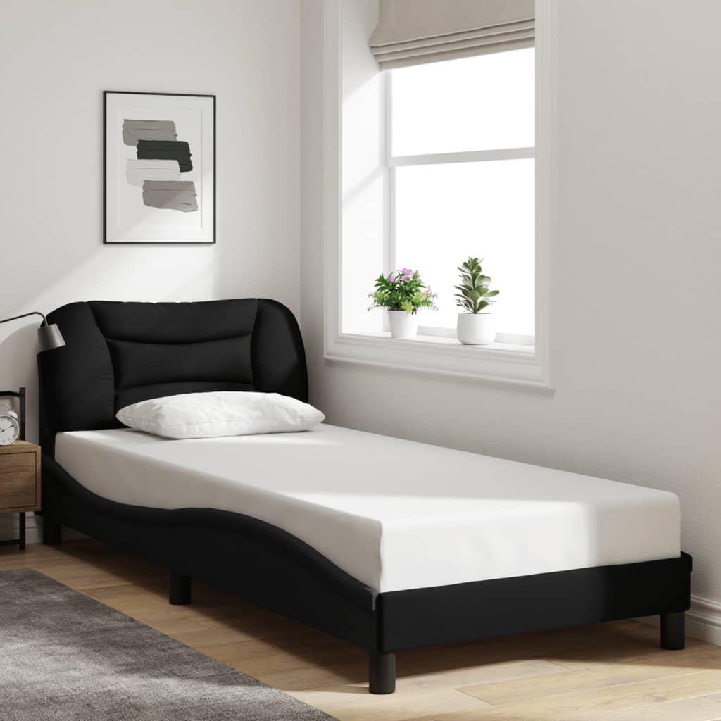 Bed Frame without Mattress "Hvar" Black 90x190 cm Fabric