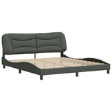 Bed Frame without Mattress "Hvar" Dark Grey 180x200 cm King Fabric